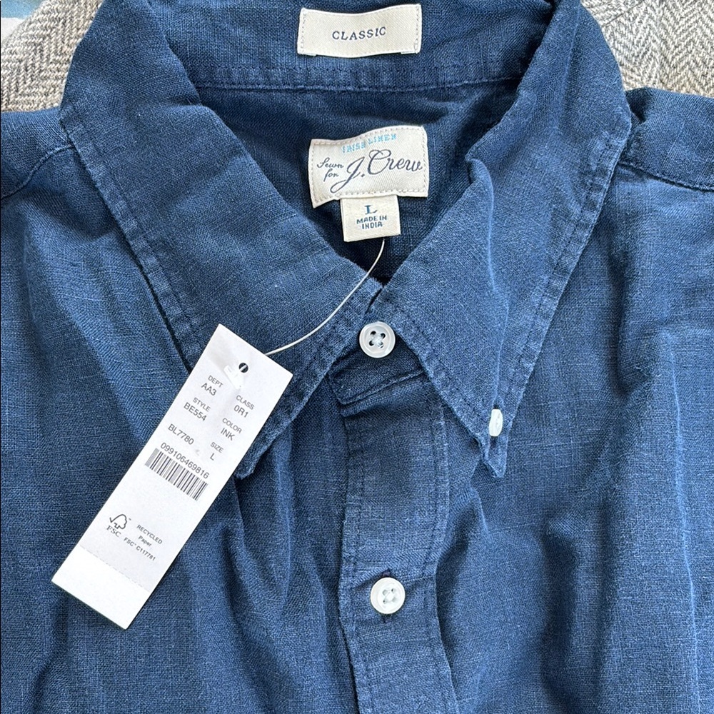 Baird Mcnutt J Crew Womens Irish Linen Long Sleeve Button Down